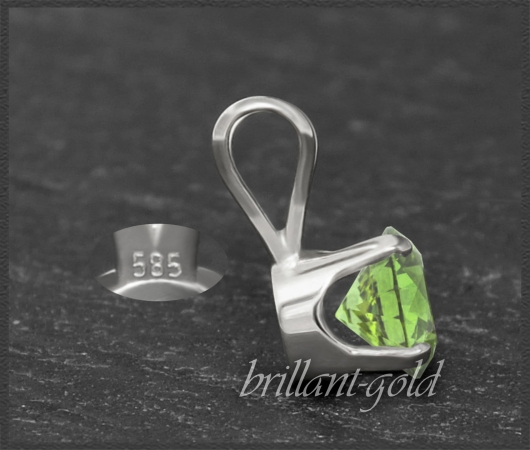 Anhänger 585 Gold Peridot grün 4,5,6,7mm